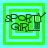 Four identical pixelated icons display "SPORTY GIRL" text in dark green with light blue outlines on a bright green background with light blue borders.