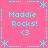 Pixelated pink background with cyan text and symbols arranged in a pattern
