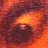 A split-screen image with a pixelated eye on the left and pink text reading 'eye heart you' on a red background right.