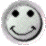 Six grayscale smiley face icons arranged in a 3x2 contact sheet with subtle variations in mouth shape and one red accent on the bottom-right frame.