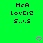 Green background with repeated text and pink hearts, static image showing no animation changes.