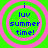 Green background with pink concentric circles and blue text reading 'i luv summer time!' in pixelated font.