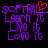 Pixelated purple text 'SOFTBALL' with red heart symbol above, repeated in two side-by-side sections on black background.