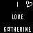 Pixelated black background with white text and symbols arranged in three : vertical bars, a heart, and repeated words 'LOVE' and 'GATHERING'