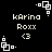 A 4-frame contact sheet of a pixel art animation featuring white text and geometric shapes on a black background, with repeated elements across frames.