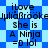 Blue and light blue pixelated background with repeated text 'iLove JuliaBrooke She is A Ninja =D lol' in black font.