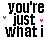 Black text on white background with pink heart accents and 'need' in bright pink at bottom, arranged in four
