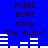 Blue background with dark brown text reading "PLEEZ DONT stop the music" and white horizontal bars changing position