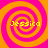 Four identical spiral patterns in orange and pink with the name "Jessica" in yellow text centered on each spiral.