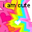 Pixelated rainbow zigzag background with pink hearts and white hearts, displaying text variations 'i am cute', 'i am sexy', and 'i am hot!!'