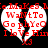 A pixelated red and white image shows two identical heart-shaped speech bubbles with text inside, each containing 'WaitTo GophyeO I love Him X3' in a distorted font against a black background.