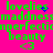 Bright pink background with green text and blue pixel clusters forming a small heart shape above the word 'lovelies' in two identical