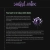 A pixelated purple and white circular icon with a dark center appears on a dark background, positioned to the right of a block of indistinct text.