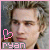A contact sheet of seven animated frames showing a young man with light brown hair and neutral expression, each frame featuring pink heart symbols in different positions and the text "ryan" at bottom left.