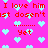Pixelated pink background with repeating red text and light blue hearts, animated to cycle through three states.