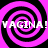 Four identical pink and black spiral patterns arranged in a with repeated text overlay