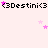 <3destini<3 text repeated across three on light pink background with scattered pink stars