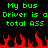 Green pixelated text reads 'My bus Driver is a total ASS' twice above red flames on black background, with no visible animation changes.