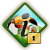 Diamond-shaped icon with green border, light blue background, and central black 'J' symbol above yellow lock with keyhole.
