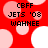 Red background with pink and white circles; black text 'CBFF', 'JETS '08', 'WAHNEE' in pixelated font.