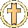 Four vertical of golden crosses and rings on gray background, each showing sequential animation frames with varying cross shapes and ring orientations