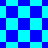 Blue and cyan checkered pattern with diamond-shaped blue elements on a cyan background.