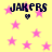 Yellow background with pink stars and dark blue text reading "JAKERS" above a small heart symbol.