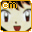 Pixelated anime-style face with wide eyes and open mouth, bordered by yellow frame with 'cm' text in top-left corner.