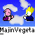 Pixel art animation of two characters against a blue sky with white clouds, showing sequential dialogue and action changes.