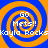 Four identical orange and blue spiral patterns with 'GO Mets!!' text in the center of each spiral, and 'Kayla Rocks' text spanning horizontally across all four spirals.