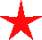 Ten pixelated star shapes in red, orange, yellow, green, blue, purple hues arranged on a gray background.