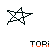 Nine pixelated star-shaped icons arranged in a , each with internal line variations and the text 'TORi' below. The first 's leftmost icon has orange 'O', middle has yellow 'O', right is black; all other icons have black 'TORi'