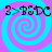 Four identical display a blue and purple spiral background with black text reading '3>15DC' at the top of each