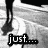 Black-and-white pixelated image of a person walking on a path with overlaid text reading "just... and walk away." and "pick your head up, boy...."