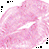 A contact sheet of 7 animated frames showing pink lips in various kissing poses with subtle motion, arranged in a 3x3 grid on a white background with black corner markers and one grayed-out cell.