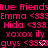 A static image of repeated pink text on a black background with three of identical phrases and symbols