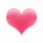 A pink heart icon on white background next to a pixelated person in green shirt and cap against black backdrop.