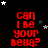 Red pixelated text "Can I Be Your Bella?" repeated across a black background with scattered white and gray stars, one gray square visible at bottom right.