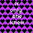 Pixelated purple background with black heart pattern and repeated white text "if only she knew" in four distinct sections.