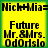 Yellow background with green border displays text 'Nick+Mia=' at top and 'Future Mr.&Mrs. OdOrdslo' below, repeated in two with pixelated text