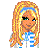 Pixel art character icon with blue-and-white striped top, gray pants, and orange hair wearing a blue headband, accompanied by text "Winter Babe" on the right side of the contact sheet.