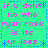 Static pixel art displays repeated text on a cyan background with blue dotted borders and asterisk accents.