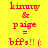 Pixelated red text on bright yellow background reads 'kimmry & paige = bffs!!! (', with identical left and right sides showing no visible animation changes.