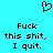 Pixelated black text on cyan background with heart symbol above, repeated twice.
