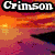 Four distinct pixelated display text and imagery: a sunset with 'Crimson', a figure in blue-yellow attire with 'Show', a wolf howling at the moon with 'Stables', and stacked labels on an orange object