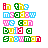 A 48x48 pixel animated buddy icon displaying the phrase "in the meadow we can build a snowman" in colorful blocky text across two identical frames arranged side-by-side on a white background.