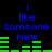 Blue text 'I like Someone New' appears above green horizontal bars on a black background, with two identical frames showing different bar patterns.