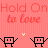 Pixelated pink background with repeated text and small robot figures holding hands, some with hearts above them.