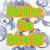 Animated icon with green text on orange rectangles over a bubble background, transitioning to a single bubble with text overlay.