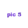 identical 'pic 5' text elements in varying blue and purple hues on a light gray background